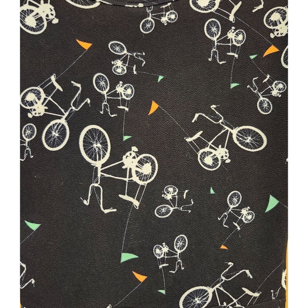 LuLaRoe Women's Size Small Nicole Bicycle Print Fit & Flare Dress Short Sleeve - Picture 5 of 5